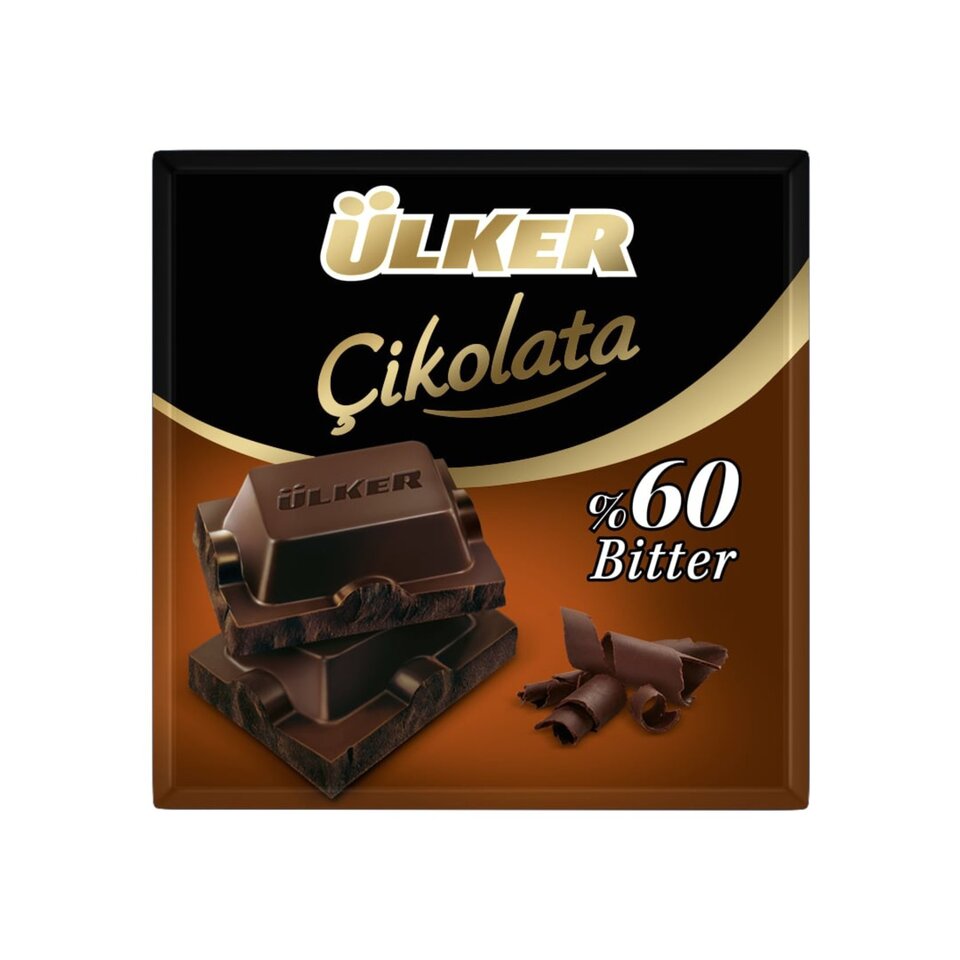 ÜLKER ÇİKOLATA 60 GR-BİTTER %60 (KARE)