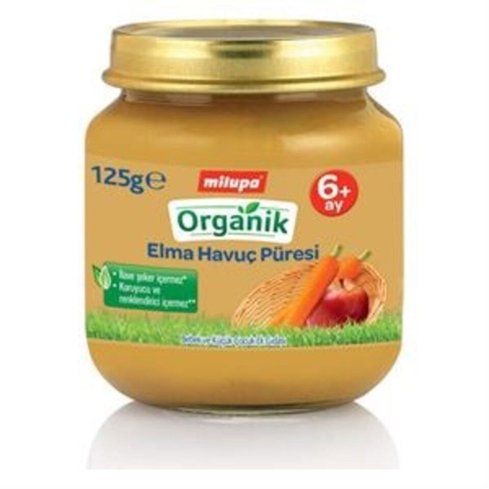 NUMİL MİLUPA KV.M.125 GR  -ORG. ELMA  HAVUÇ PÜRESİ