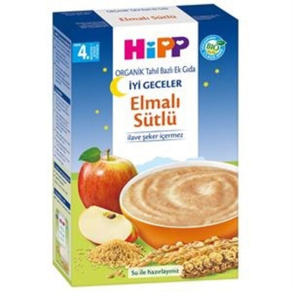 HIPP ORG. GECE SÜTLÜ  ELMALI TAHIL BAZLI 250 GR.