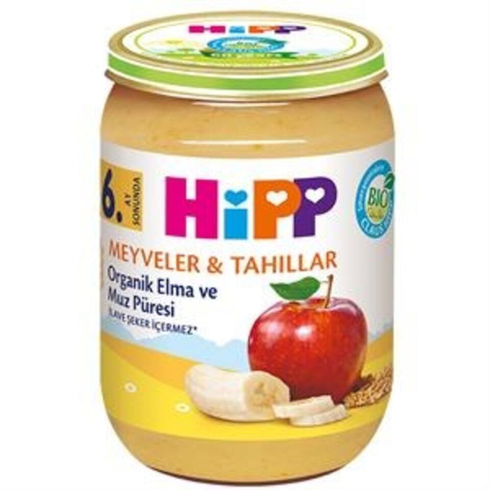 HIPP ORGANIK ELMA VE MUZ PÜRESI 190 GR.