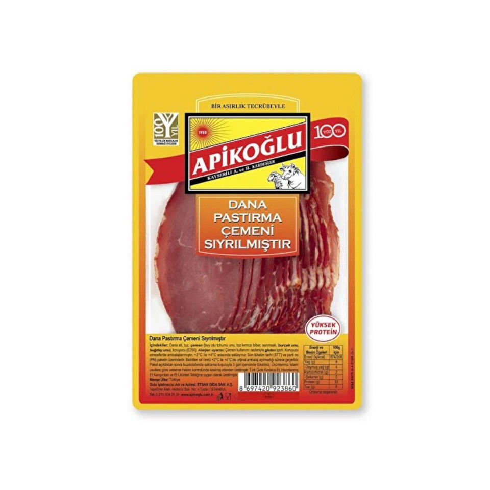APİKOĞLU ÇEMENSİZ PASTIRMA 90 GR