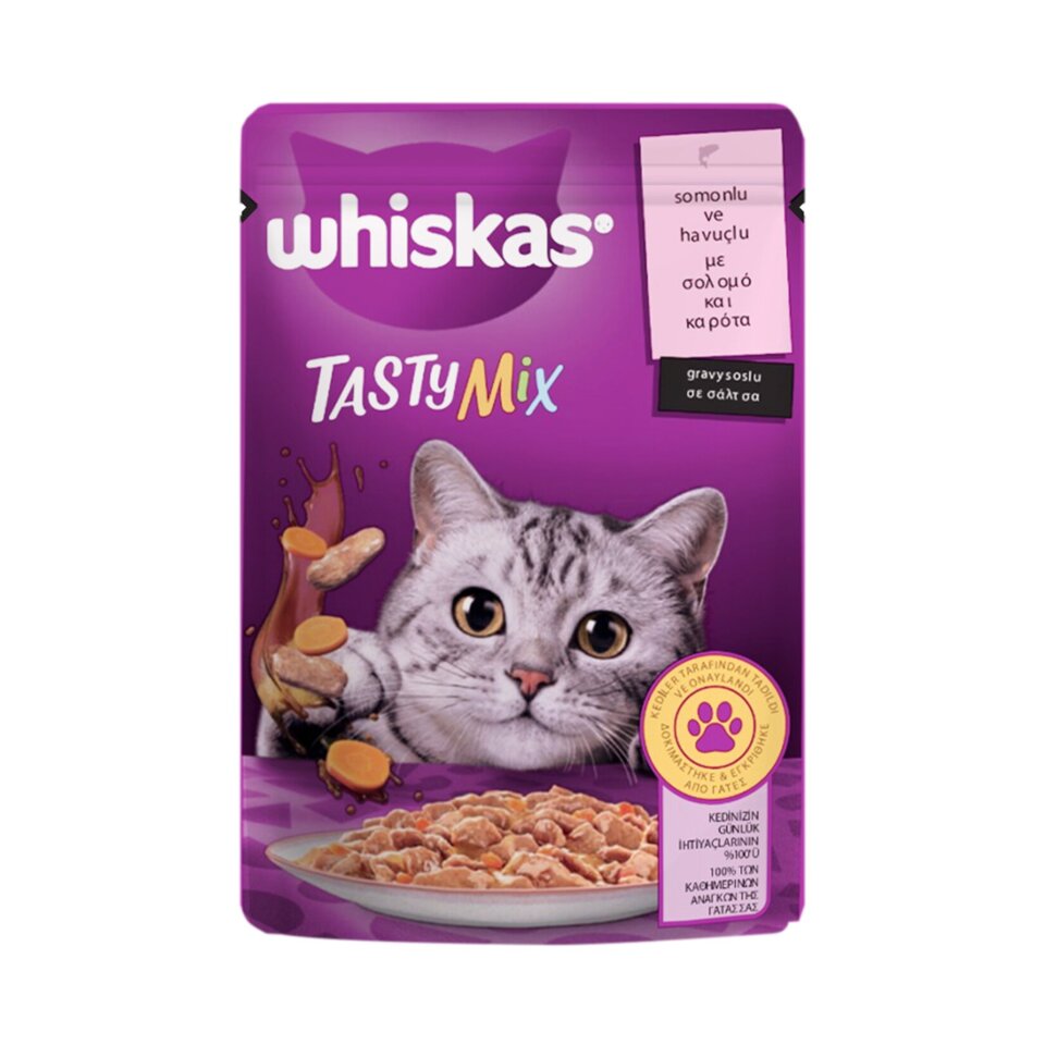 WHISKAS KEDİ MAMA 85 GR. POUCH SOMIN HAVUÇ