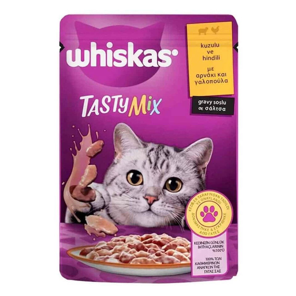 WHISKAS KEDİ MAMA 85 GR. -KUZULU HİNDİLİ