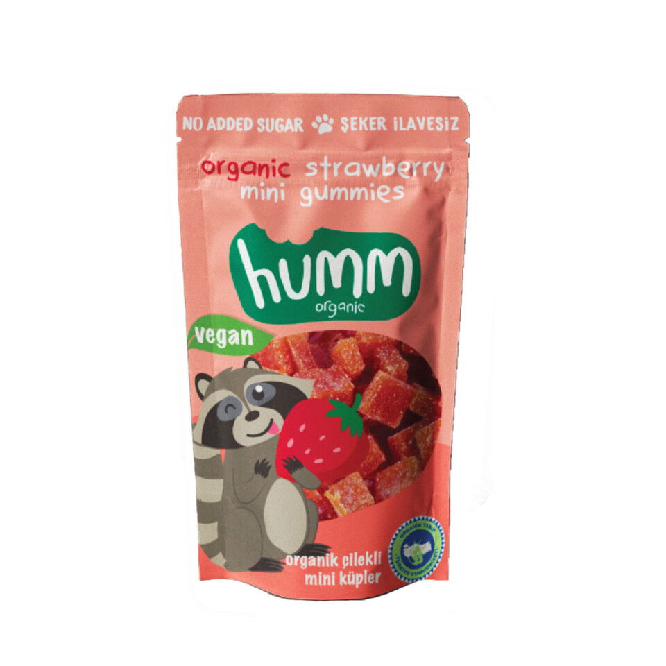 HUMM ORGANİC VEGAN MINI KÜPLER 30 GR - ÇİLEK