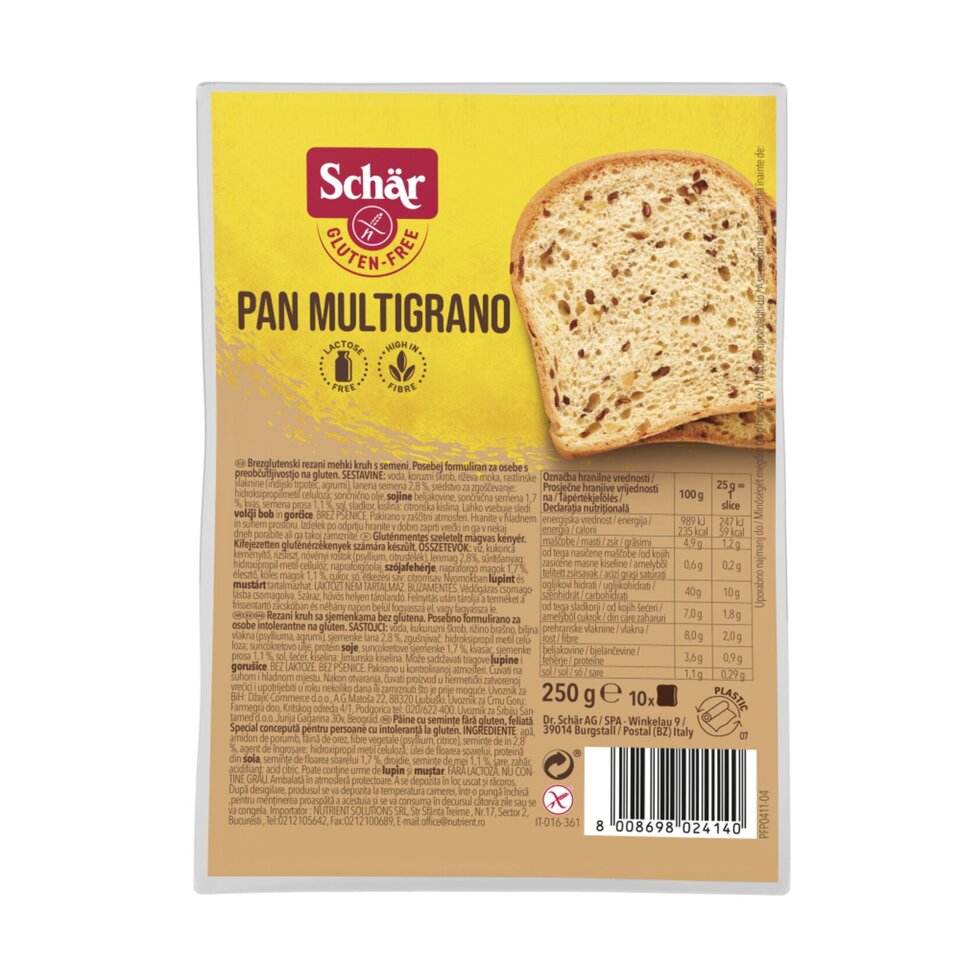 SCHAR GLUTENSİZ PAN MULT. KET. AYÇEKİR. EKM. 250 G