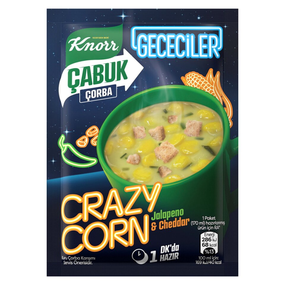 KNORR ÇORBA ÇABUK 18 GR-CRAZY CORN