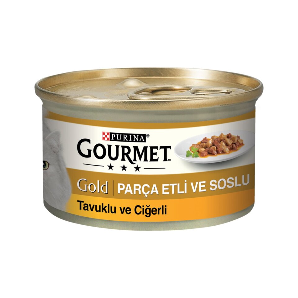 GOURMET GOLD KEDİ MAMA 85 GR.-PARÇA TAVUK CİĞER