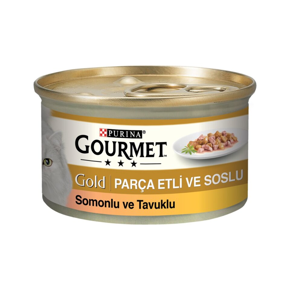 GOURMET GOLD KEDİ MAMA 85 GR.-PARÇA SOMON TAVK