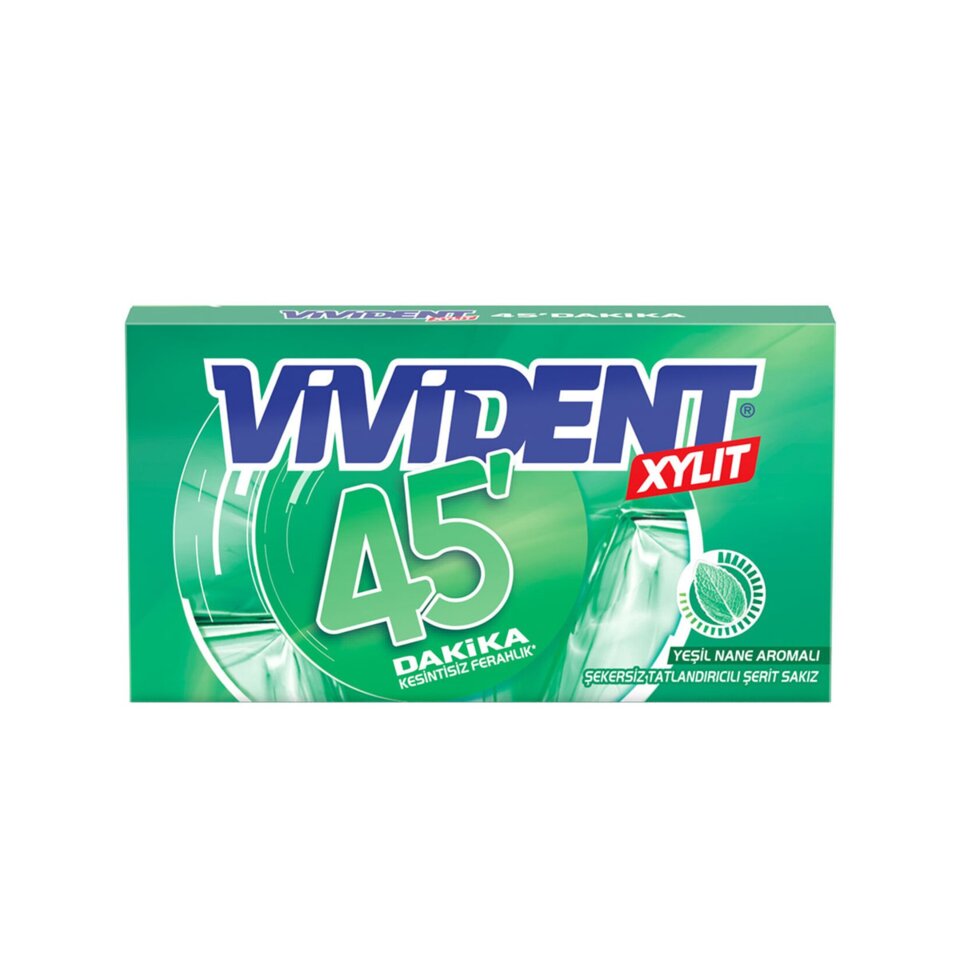 VİVİDENT SAKIZ 26 GR. - 45 DK. Y.EŞİL NANE