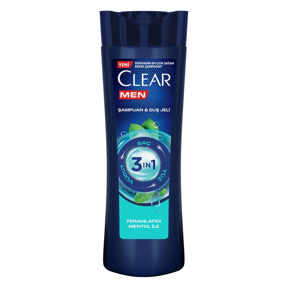 CLEAR MEN ŞAMP 350 ML-3İN1 FERAHLATICI MENTHOL