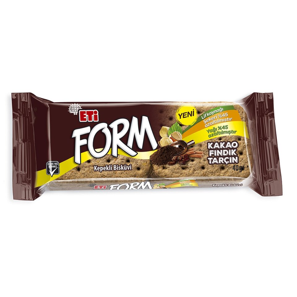 ETİ FORM BİSKÜVİ 40 GR - KAKAO&FINDIK%KEPEKLİ