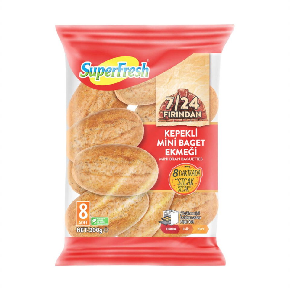 SUPERFRESH FIR. MİNİ BAĞET EKMEK KEP. 8*Lİ 300 GR