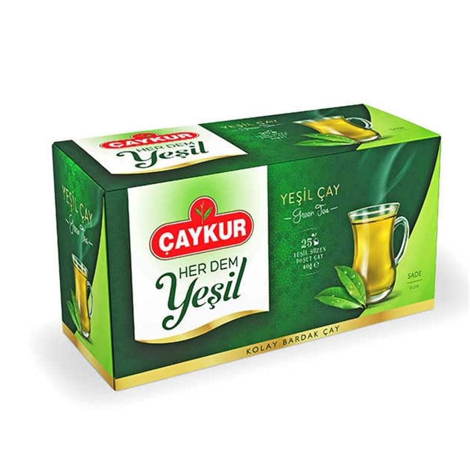 ÇAYKUR SÜZME SADE YEŞİL ÇAY 40 GR 25*Lİ
