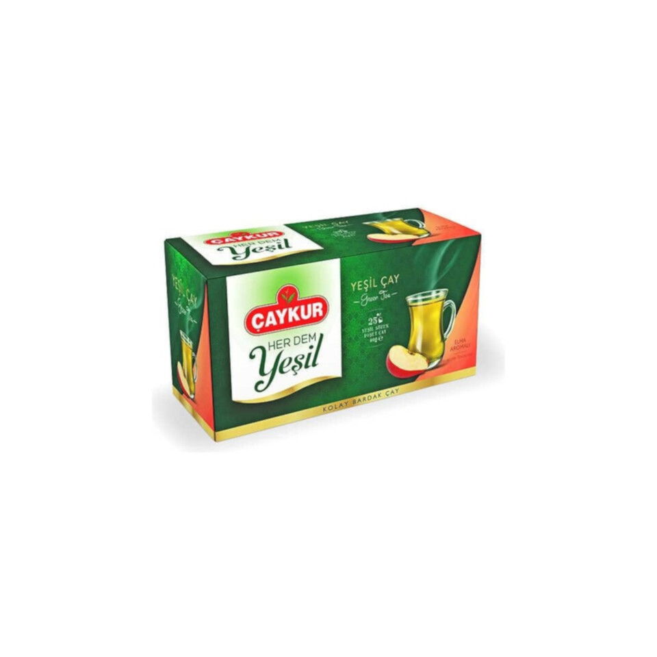 ÇAYKUR BURCUM YEŞİL ÇAY BARDAK 40GR. ELMA