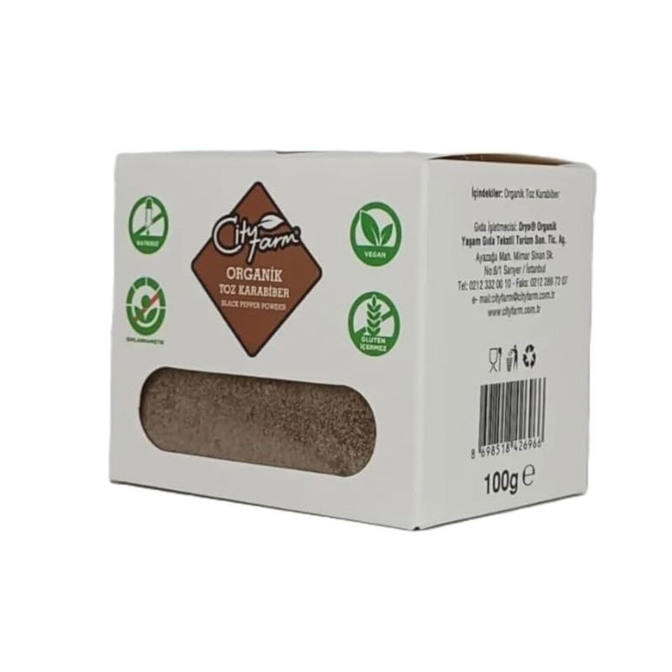 CİTY FARM ORGANİK  KARABİBER TOZ 100GR