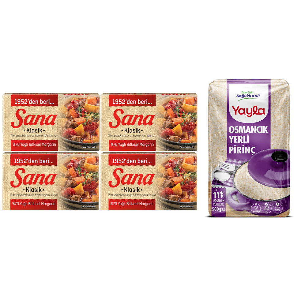 SANA KLASİK MARG.4X250GR- YAYLA OSM.PİRİNÇ HED.