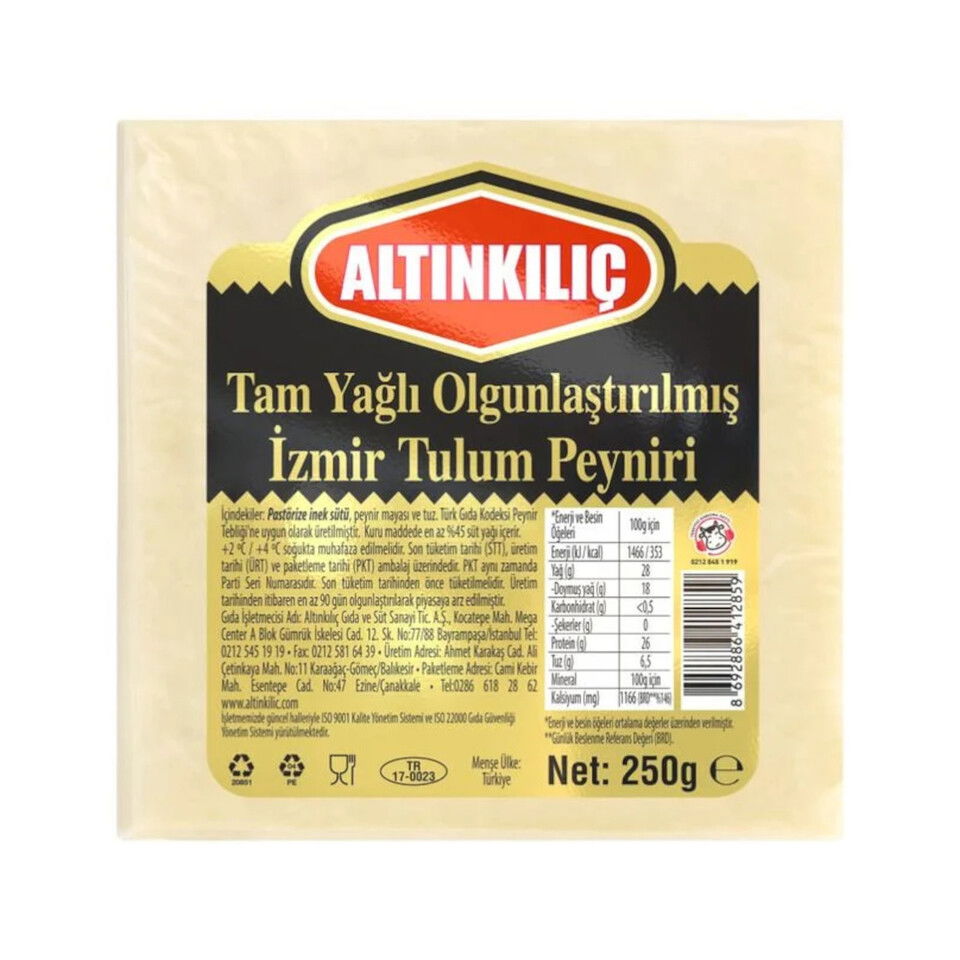 ALTINKILIÇ İZMİR TULUM 250 GR