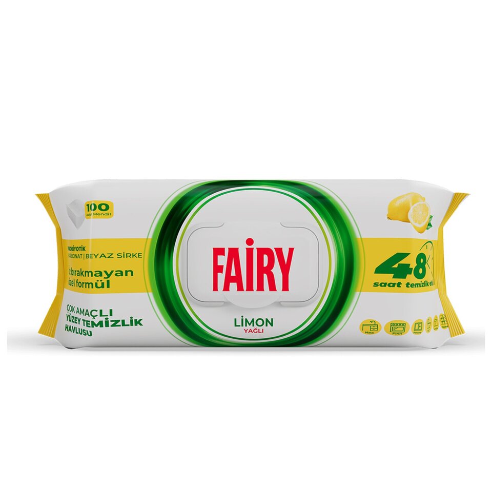 FAIRY YÜZEY TEMİZLEME HAVLUSU 100'LÜ-LİMON YAĞLI