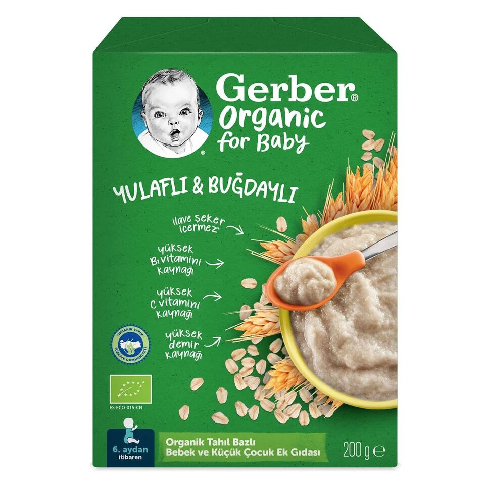 GERBER ORGANİC FOR BABY 200 GR- YULAFLI&BUĞDAYLI