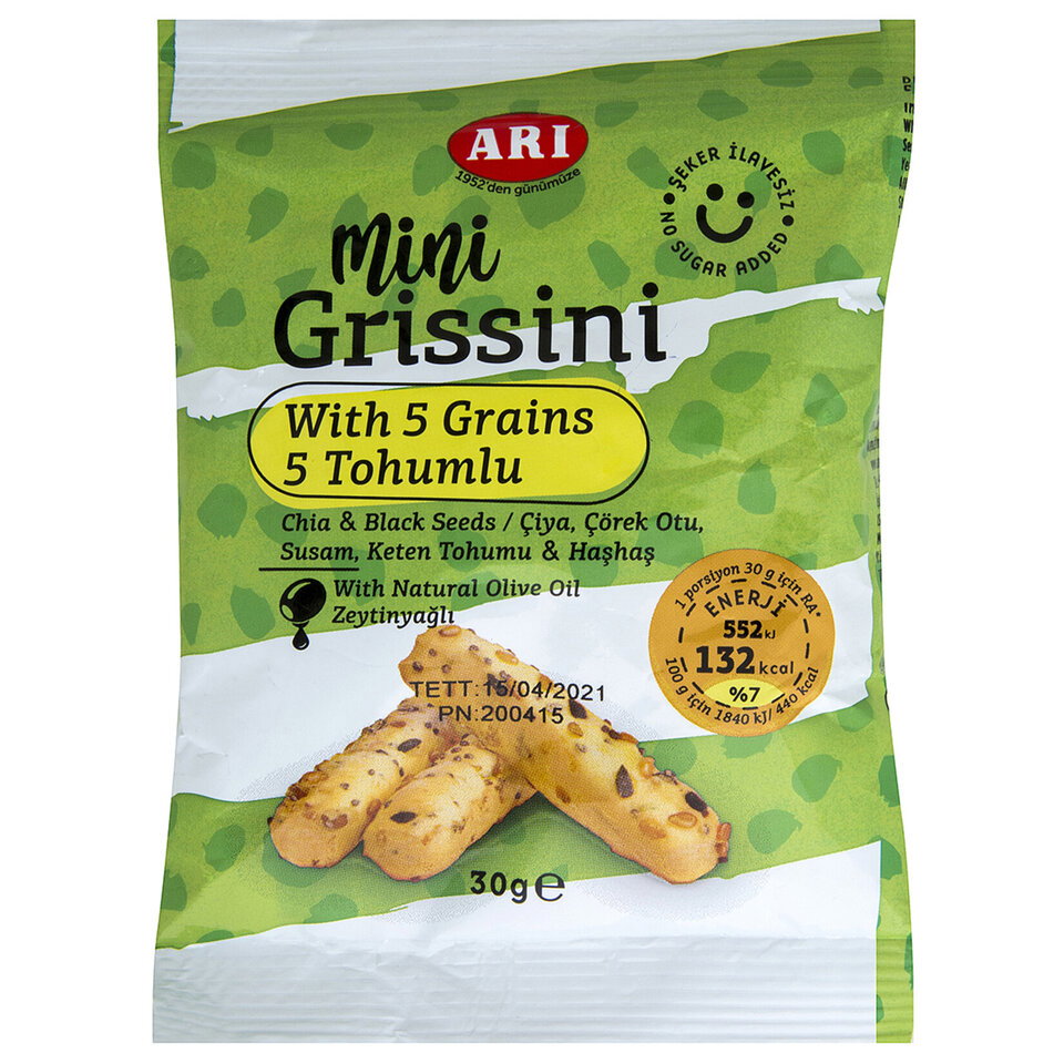 ARI MİNİ GRİSSİNİ  30 GR 5 TOHUMLU