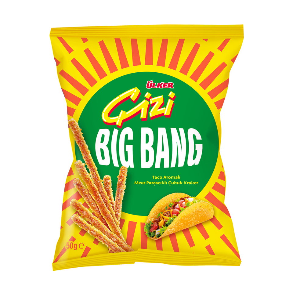 ÜLKER ÇİZİ BİGBANG MISIR PAR.ÇUB. 50 GR-PEYNİRLİ
