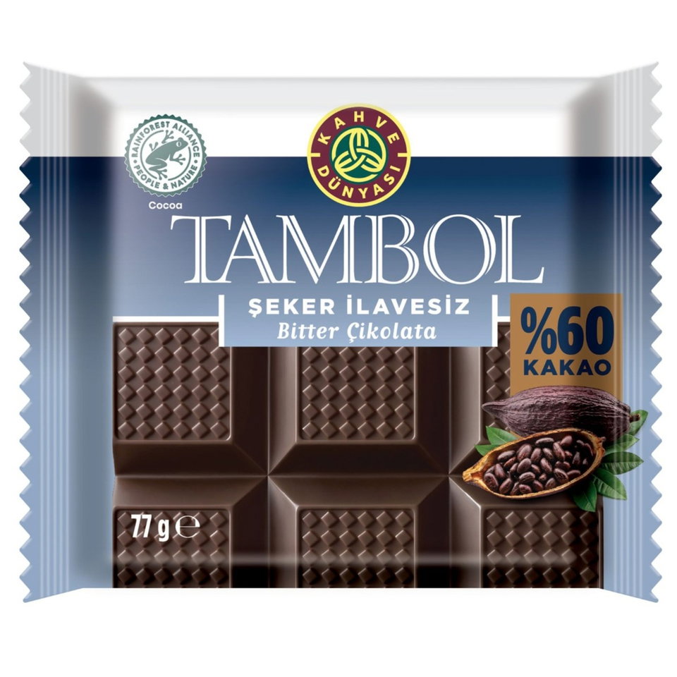 KAHVE DÜNYASI TAMBOL %60 BİTTER  77 GR
