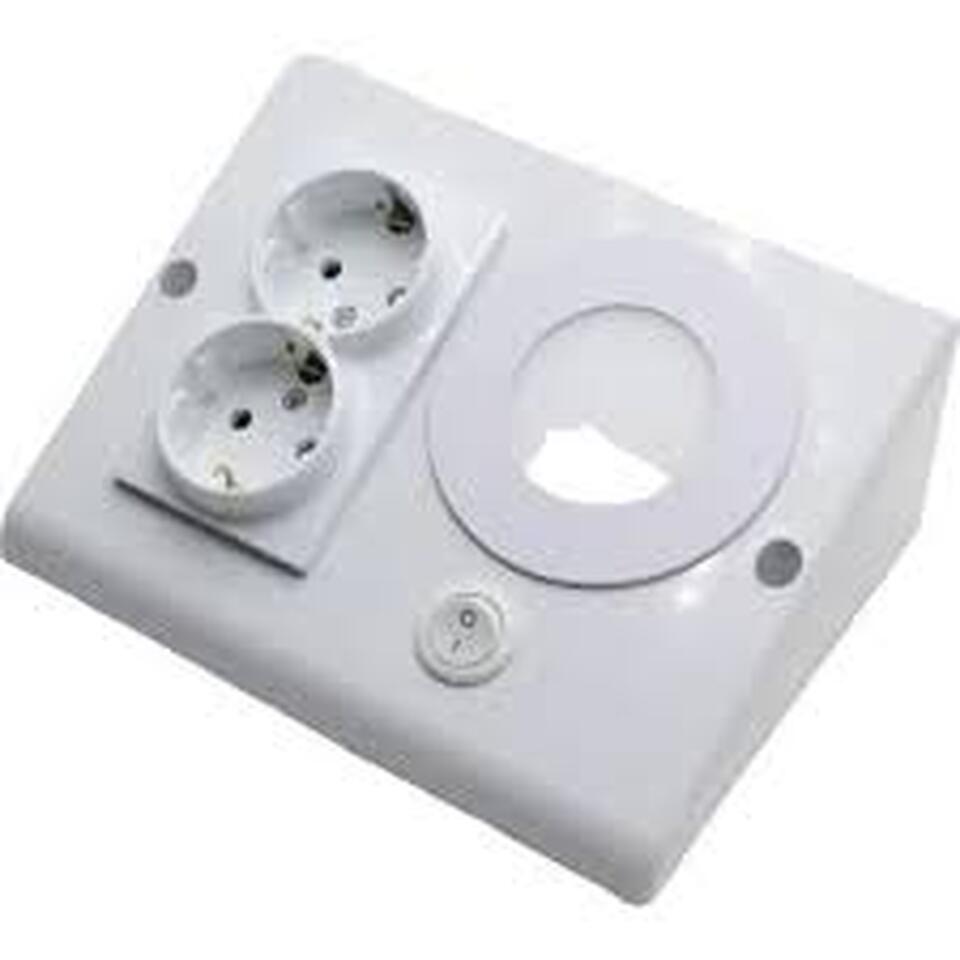 Ac Tezgah Altı Aydınlatma Armatürü Çift Prizli 3w 6500k Beyaz Kasa ( Metal ) (20ad)