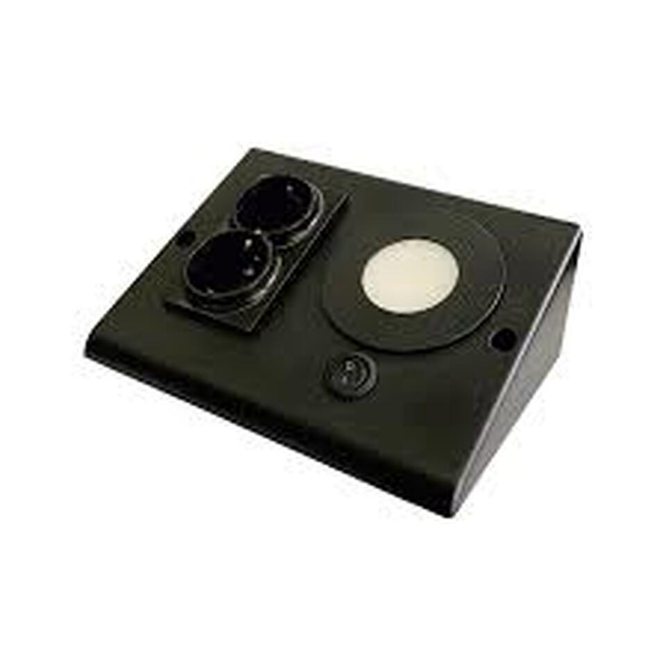 Ac Tezgah Altı Aydınlatma Armatürü Çift Prizli 3w 6500k Siyah Kasa ( Metal )(20ad)