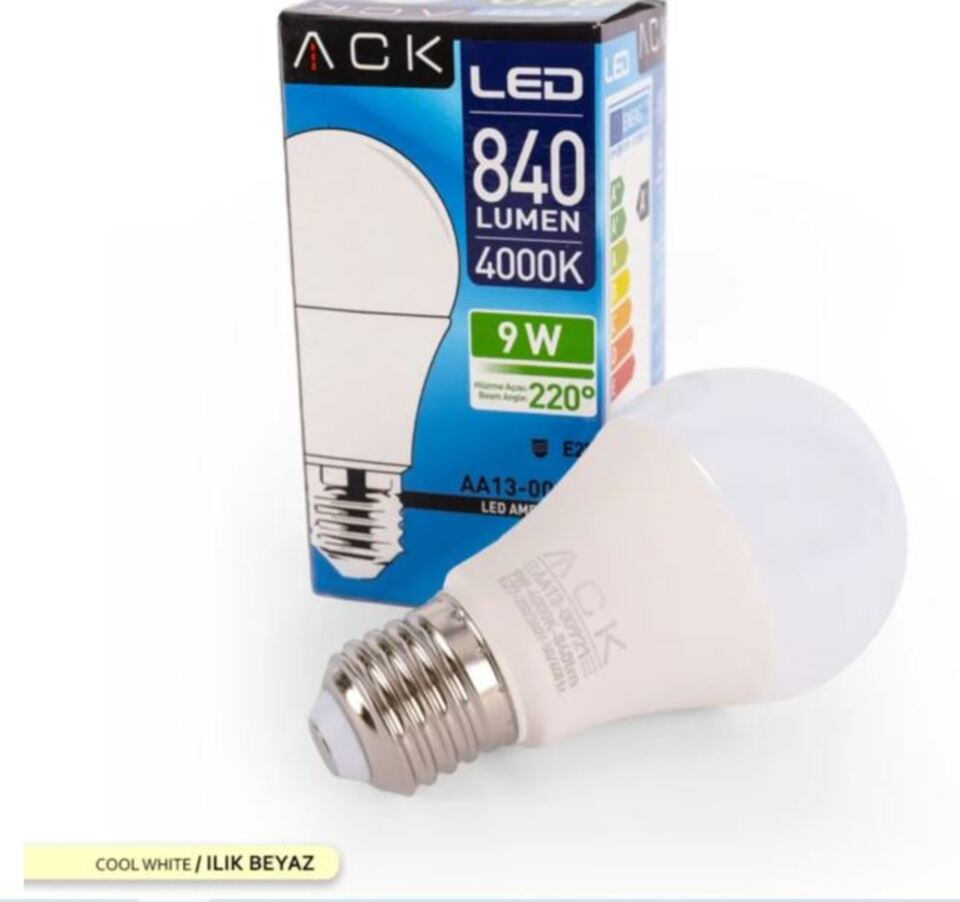 Led Ampul 9w 4000k 880lm E27 (100ad)