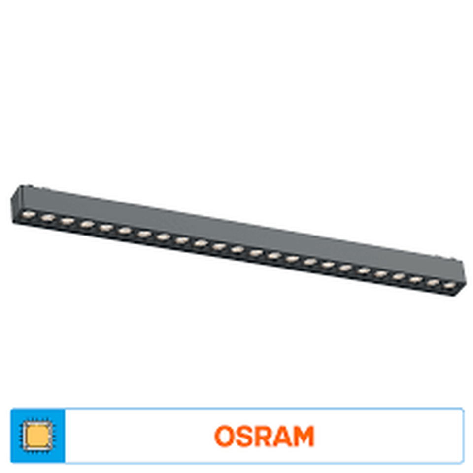 Magnet Led Monofaze Ray Spot Yatay 30w 3000k-4000k-6500k Smart Dimli 2100lm 555mmx26mm24mm Lensli ( Slim Seri )(Eski Kod:AD45-02511)(40ad)