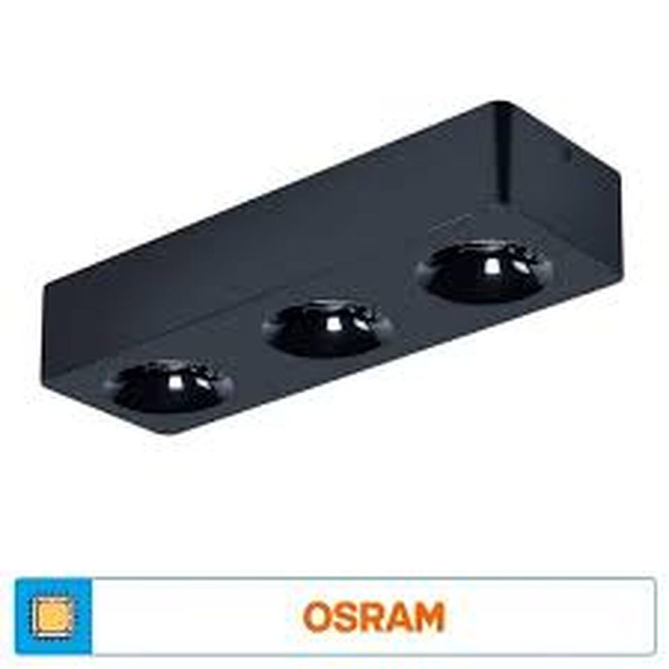 Led Spot Kare Siyah Kasa Platin Ayna Sıva Üstü 313X102X57 30w 4000k 3090lm