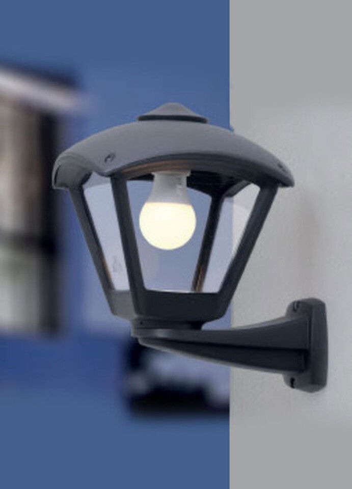 Fumagalli Bahçe Armatür Duvar Apliği E27 Ip55 305x280mm ( Siyah-Şeffaf ) ( Narda/Darıo ) (1ad/12kl)