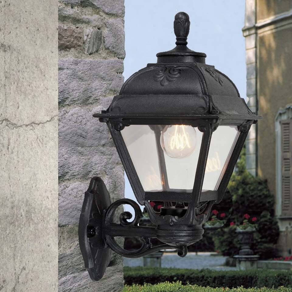 Bahçe Armatür Duvar Apliği  E27 Ip55 480x300mm ( Siyah/Şeffaf ) ( Bısso-Cefa ) (1ad/12kl)