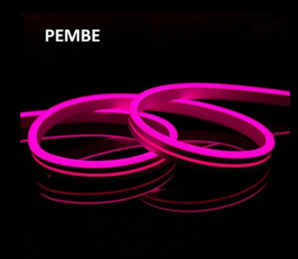 Adal Neon Led Pembe 12v 1100lm IP65 120Led/1Metre (5mt/120mt)