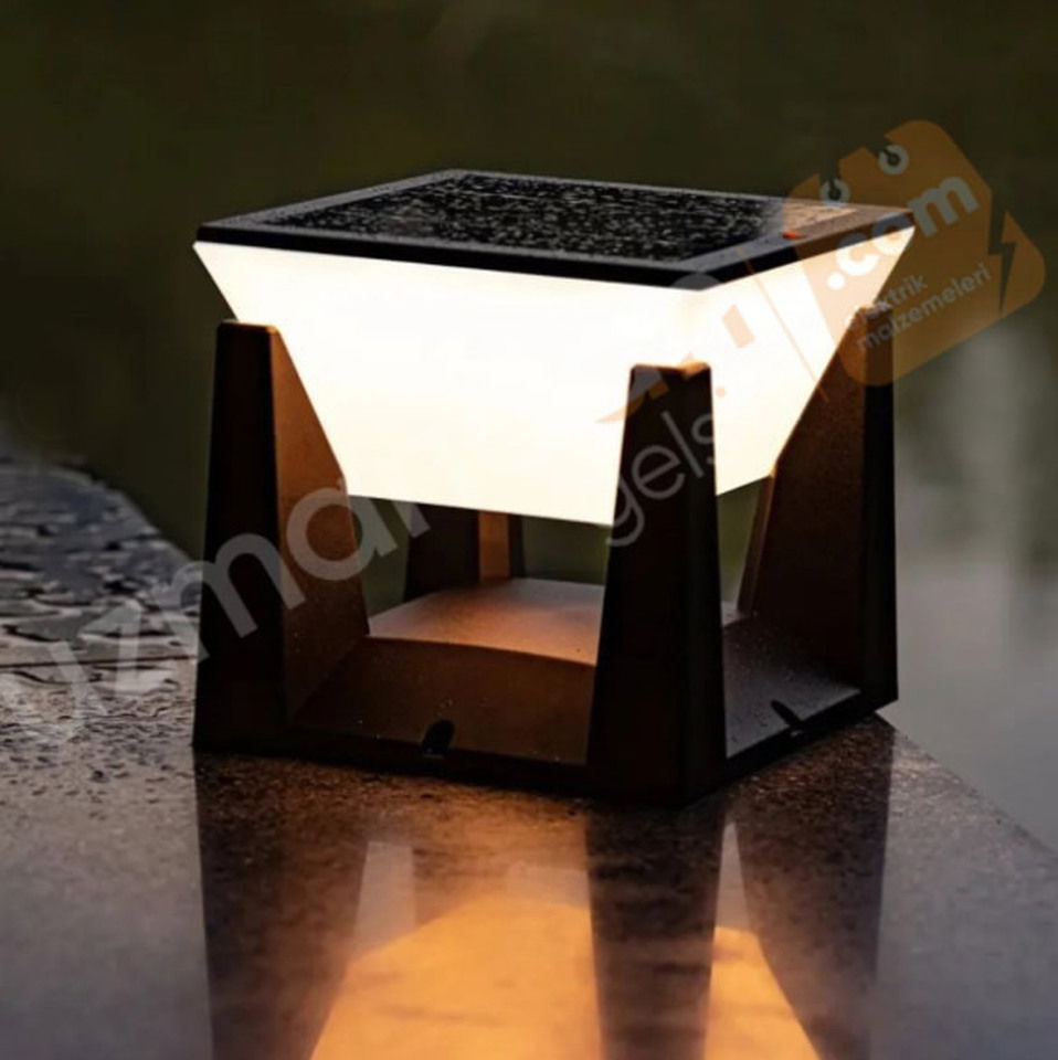 Adal Solar Led Armatürü Set Üstü 60w 3000k-4000k-6500k Ip54 Kare (200x191mm) ( Kumandalı ) (24ad)