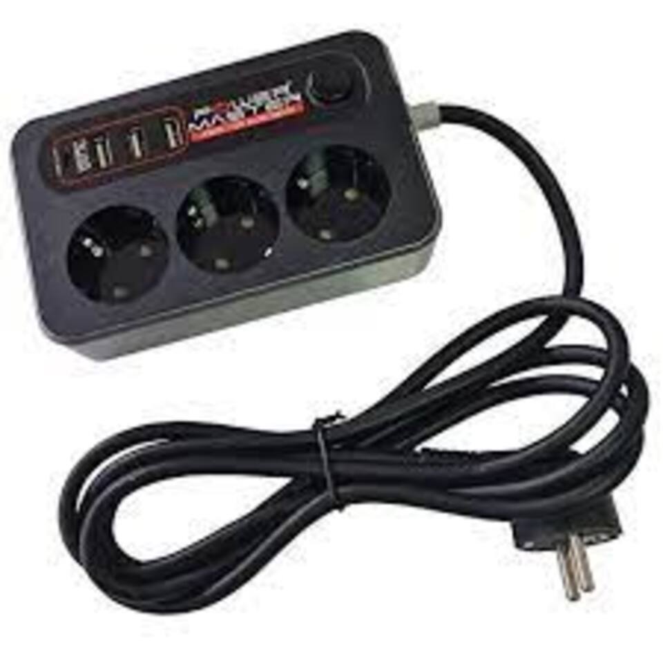 Uzman Akım Korumalı Grup Priz  3 Lü 2xusb-1 TYPE 2500w  Siyah 2 Mt Anahtarlı ( ARS) / FTR-02 ) (30ad) xx