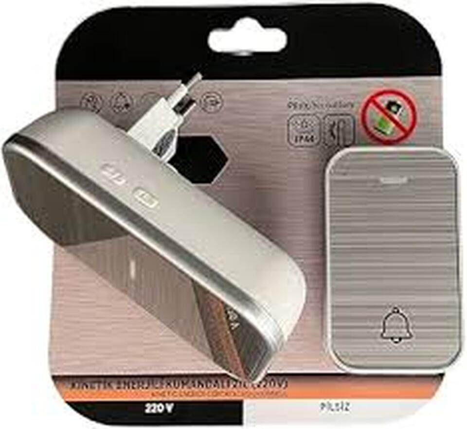 Cata Uzaktan Kumandalı Zil Tek Buton 150mt 38 Melodi Rf Ip44 220v ( Kinetik enerjili ) (60ad)