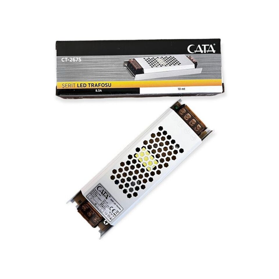 Cata Led Trafosu 12.5a 12v 120w Süper Slim 10mt (Fansız) (100ad)