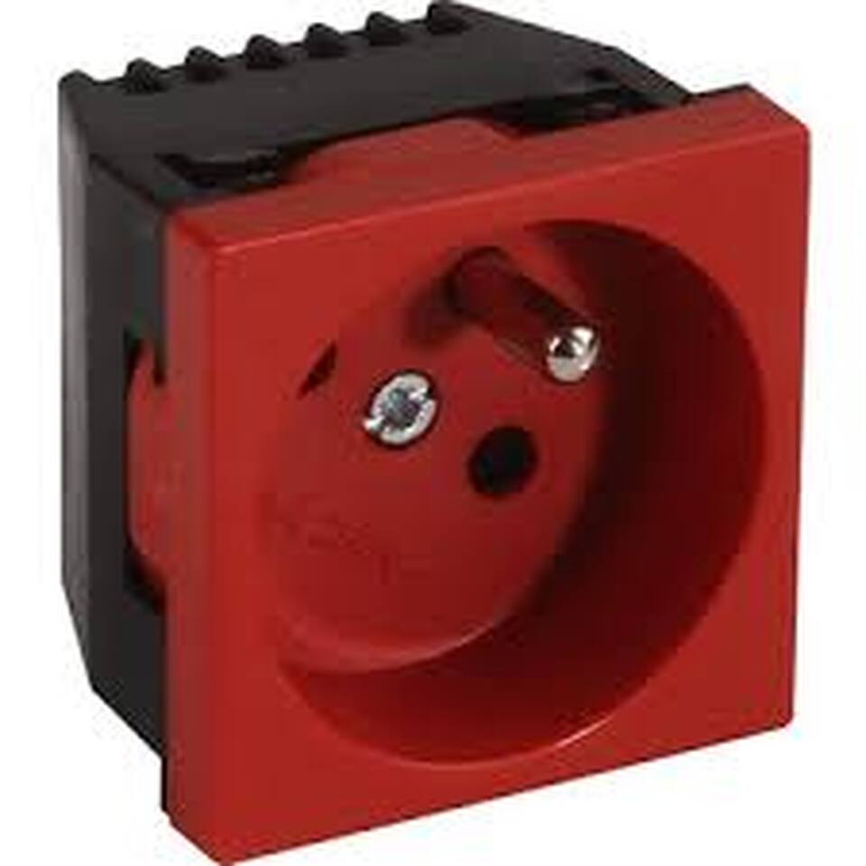 Çetinkaya Kanal Tipi Ups Priz 45x45mm ( Otomatik  Bağlantı ) ( 2 Modül ) ( Kırmızı )(10ad)