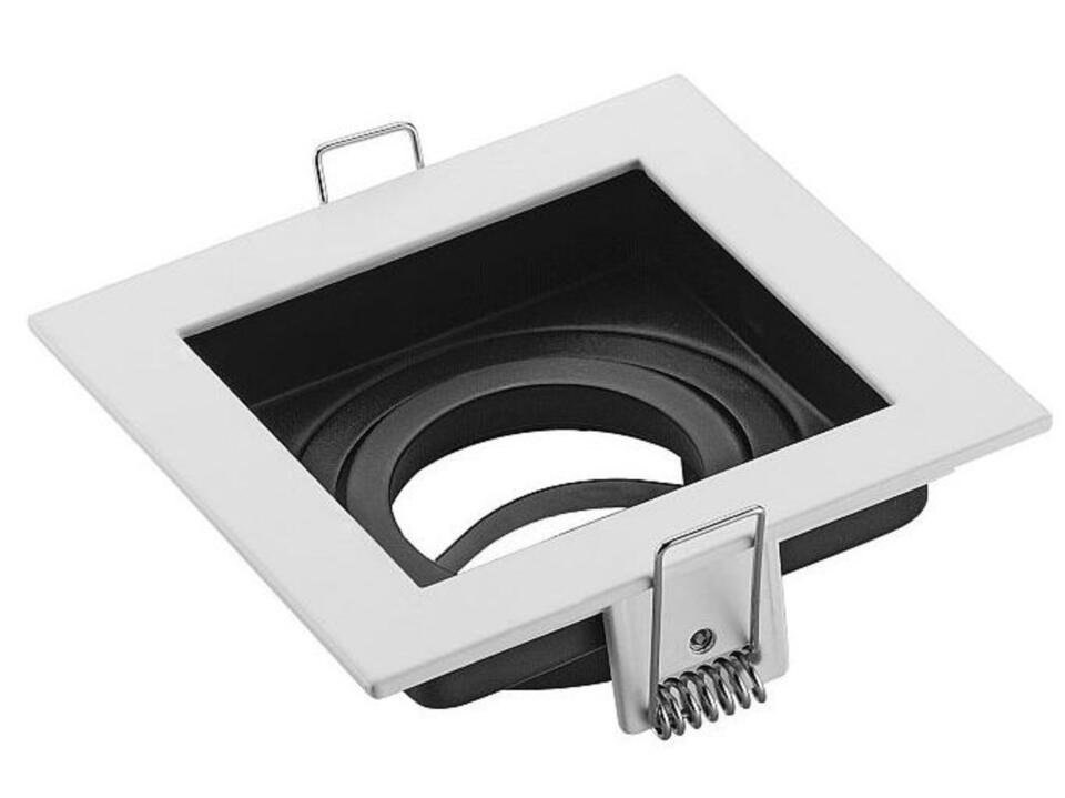 Dekoratif Led Kare Spot Gu10-Mr16 9.3x9.3cm Tek'Li Boş Metal Kasa ( Beyaz+Siyah )( Petunya Serisi ) (50ad)