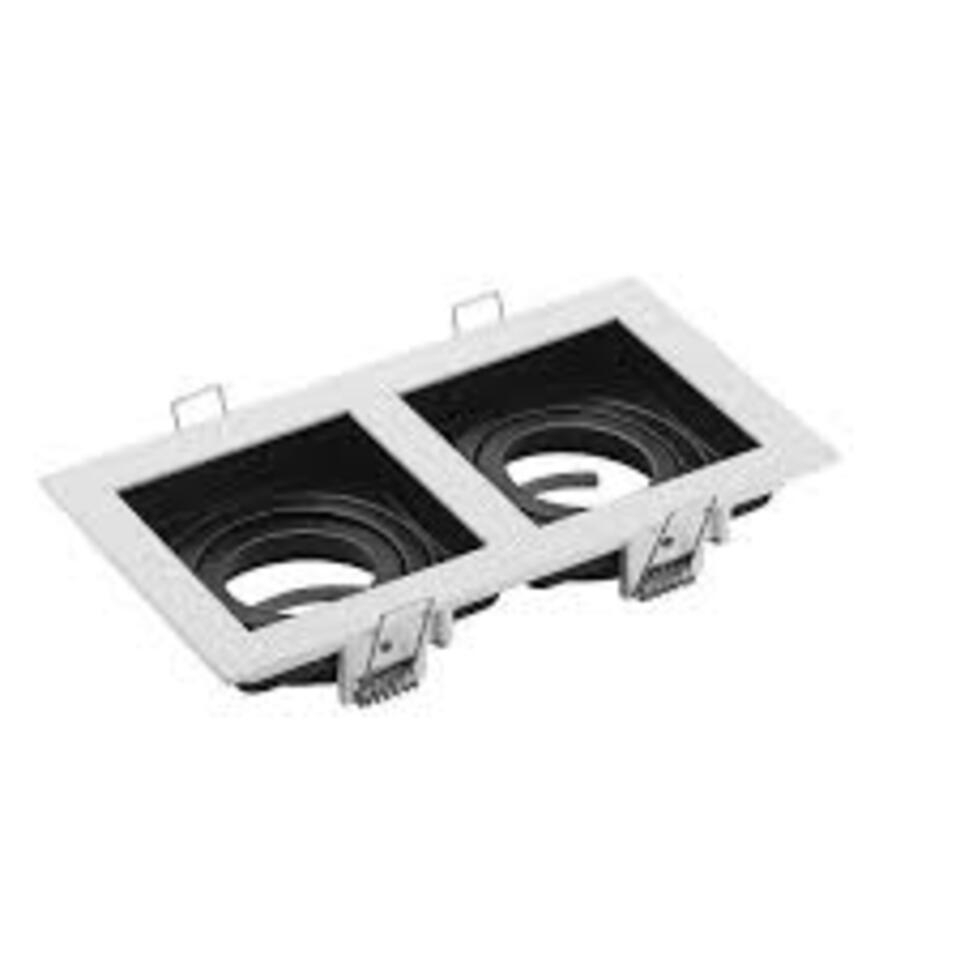Dekoratif Led Kare Spot Gu10-Mr16 170x9.3cm İkili'Li Boş Metal Kasa ( Beyaz+Siyah )( Petunya Serisi ) (25ad)