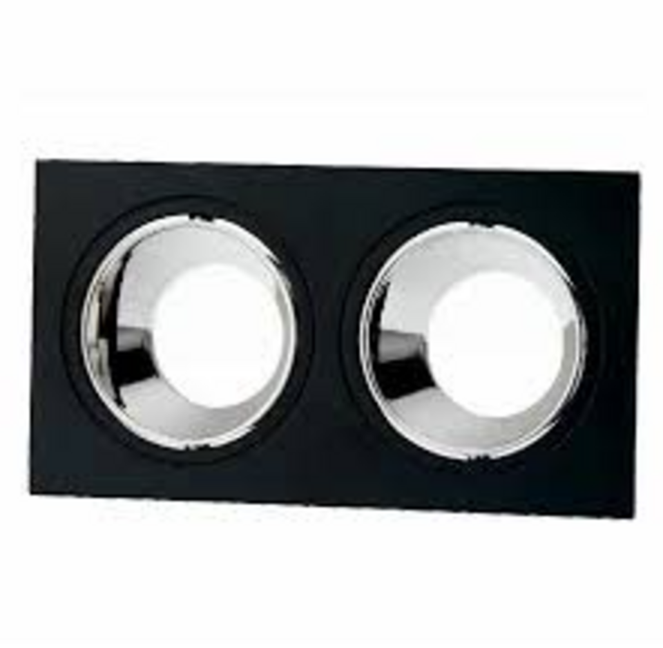 Horoz Dekoratif Led Kare Spot Gu10-Mr16 170x9.3cm İkili'Li Boş Metal Kasa ( Siyah )( Petunya 2 Serisi ) (25ad)