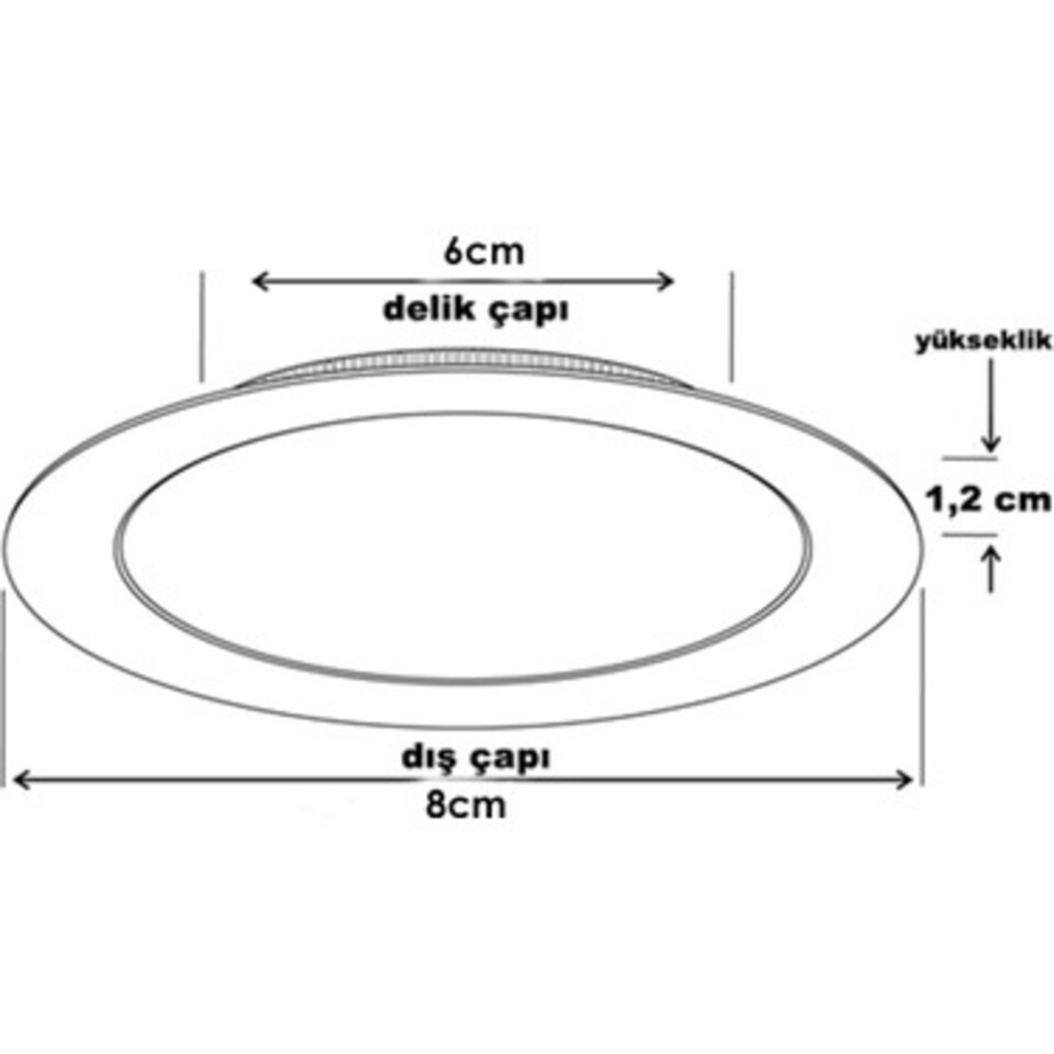 Slim Led Spot 3w 6500k 260lm 70mm ( Beyaz Kasa )( Slım Seri )160-265v (120ad)