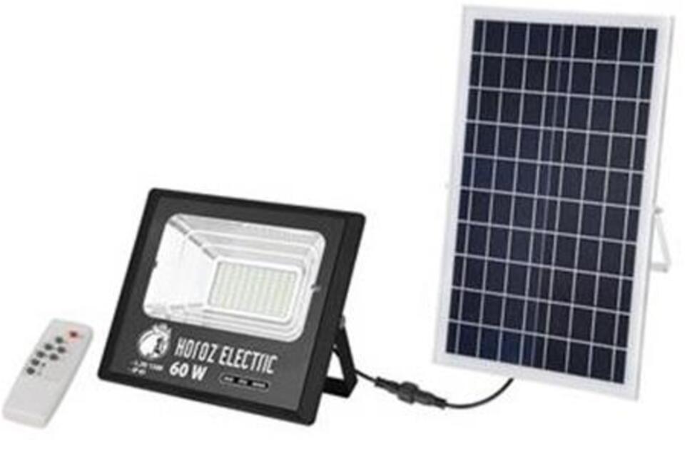 Led Solar Projektör 60w 6500k 1040lm 264xx223mm Kumandalı 12-15 Saat Ip65 ( Tıger Serisi )(5ad) 