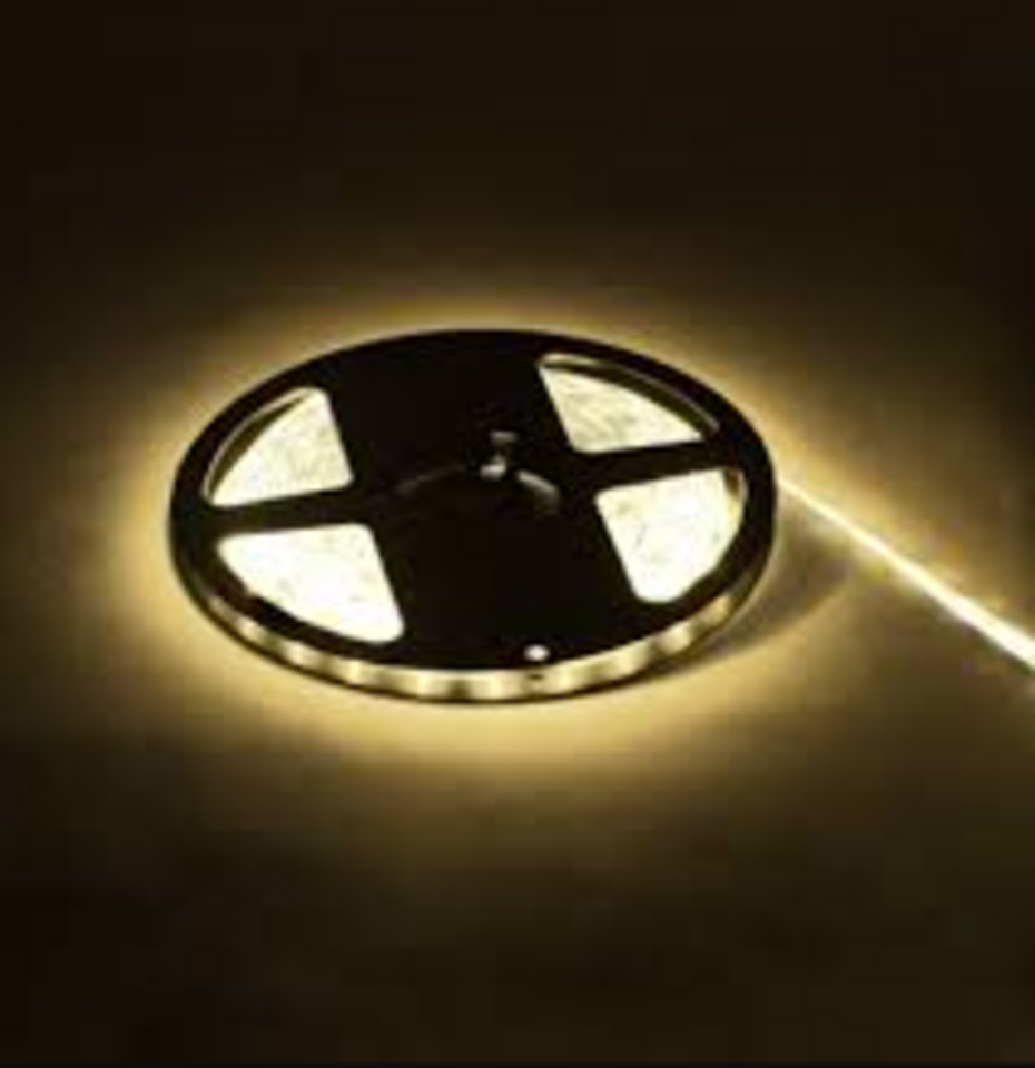 Şerit Led İç Mekan Cob Çip 10w/1mt 12v 3000kl 960lm Gold IP44 360 Led/mt ( Columbıa-8mm ) (5mt/250mt)