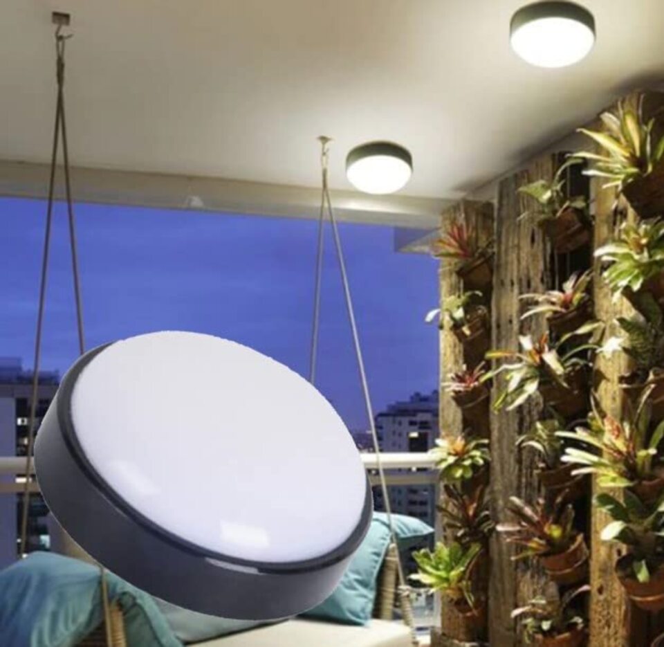 Tavan Led Armatür Yuvarlak 15w 6500k 1500lm Ip65 163x66mm ( Siyah Kasa ) ( Artos Nemliyer) (30ad)
