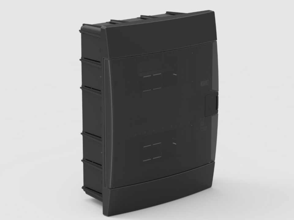 Horoz Otomat Kutusu S/A 16 Lı Halojen Free Siyah Kapak ( Siyah )(12ad)