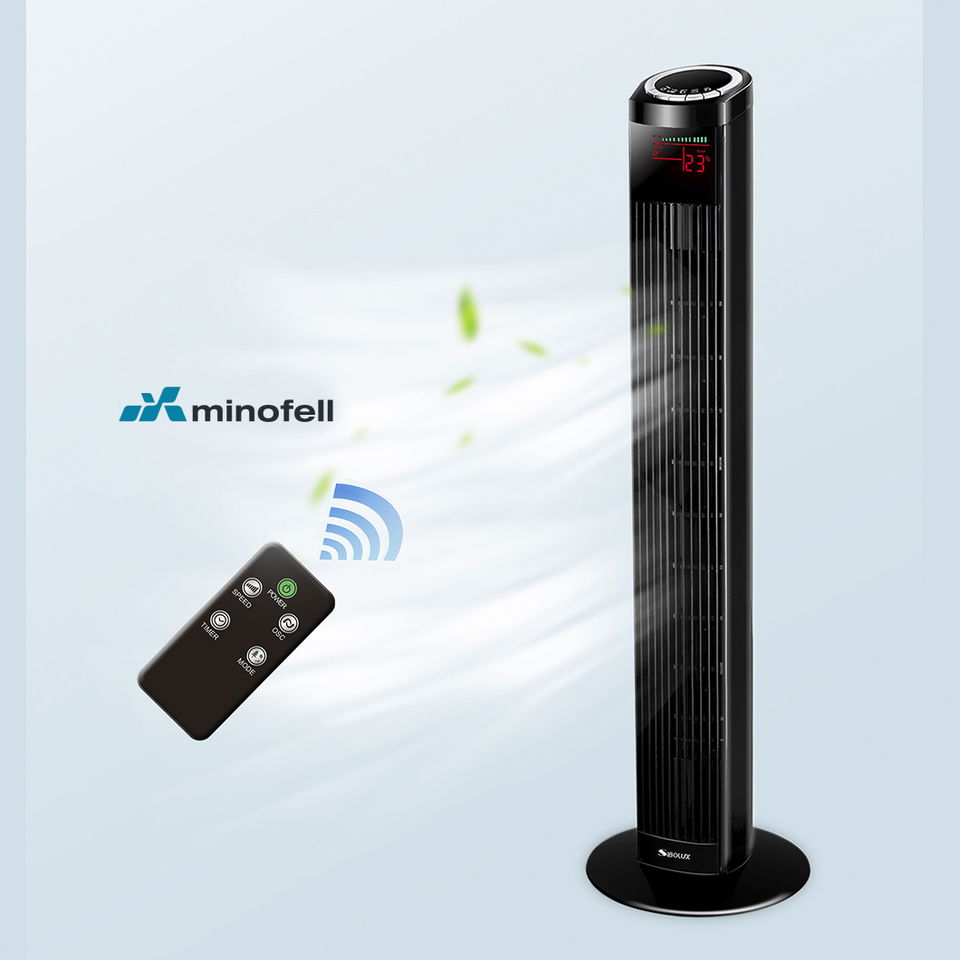 Kule Tip Vantilatör 45w 220v Dijital Ekranlı Kumandalı ( Ev-Ofis Tipi 110cm Siyah ) (1ad) 