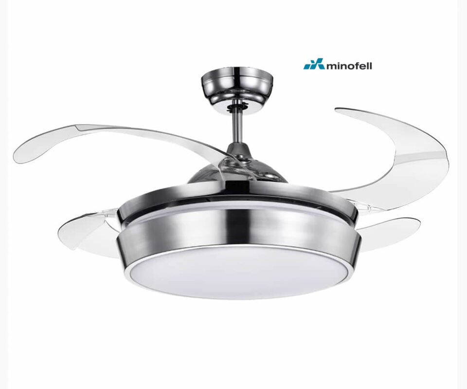 Tavan Tip Gizli Kanatlı Vantilatör-Led Armatür 51w 220v 7000lm 3000kl-4000kl-6500kl ( 1w/140lm/107cm Gri Bulutut'lu ) (8ad) 
