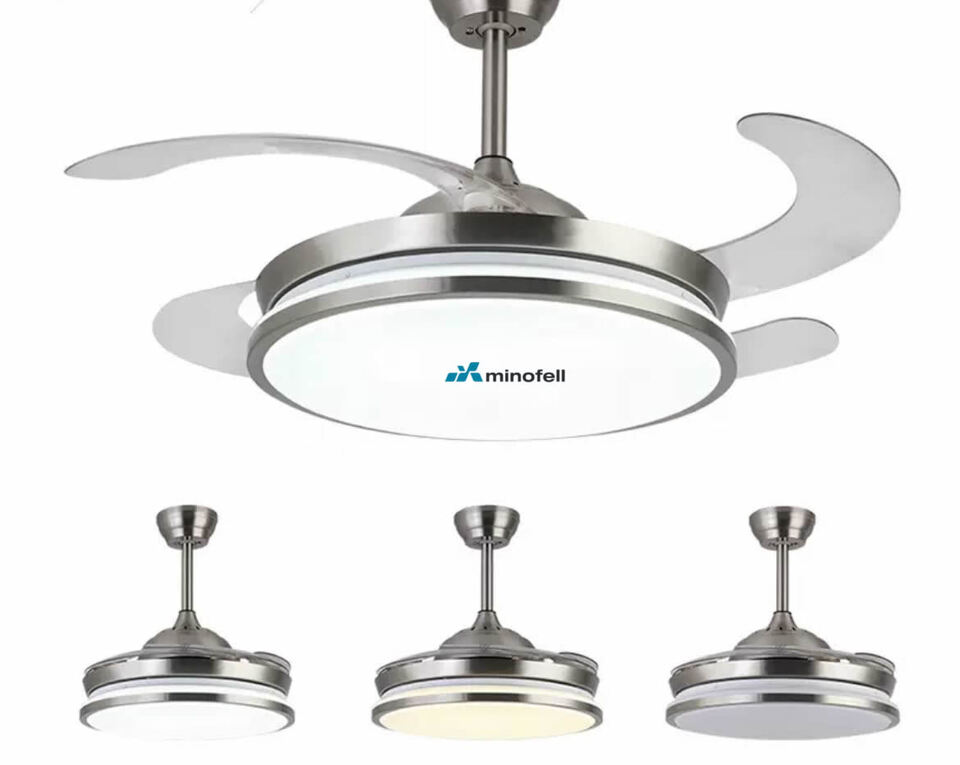 Tavan Tip Gizli Kanatlı Vantilatör-Led Armatür 96w 220v 7000lm 3000kl-4000kl-6500kl ( 1w/140lm/107cm Krom ) (8ad) 